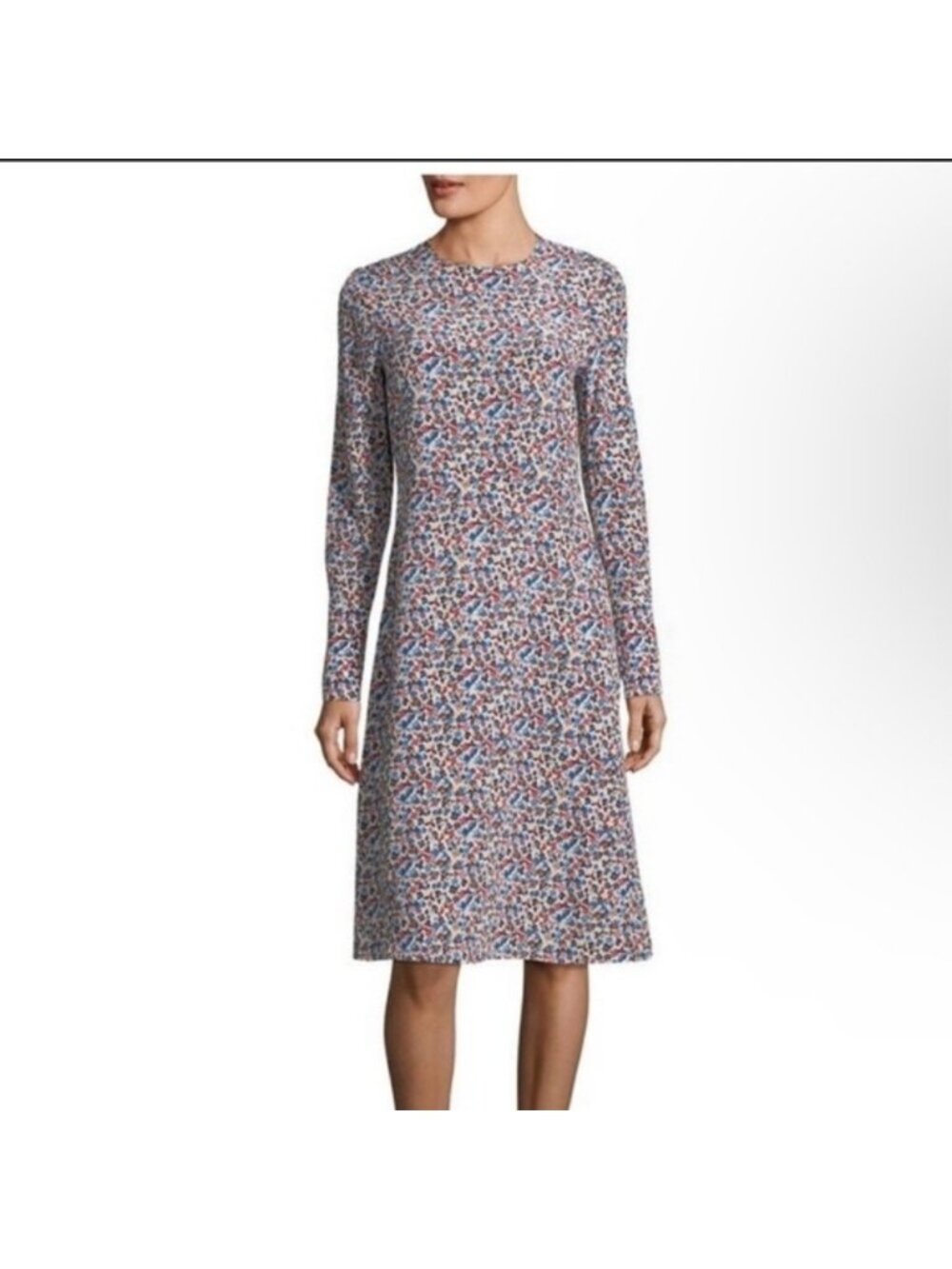 Tory Burch Carlotte Wildflower-Print Long-Sleeve Dress